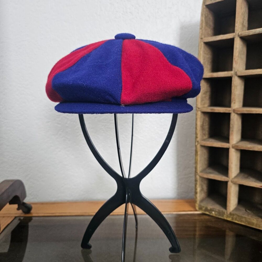 Vintage 70s Stevens Wool Newsboy Cap Union Made Masters Champion Charles Coody
